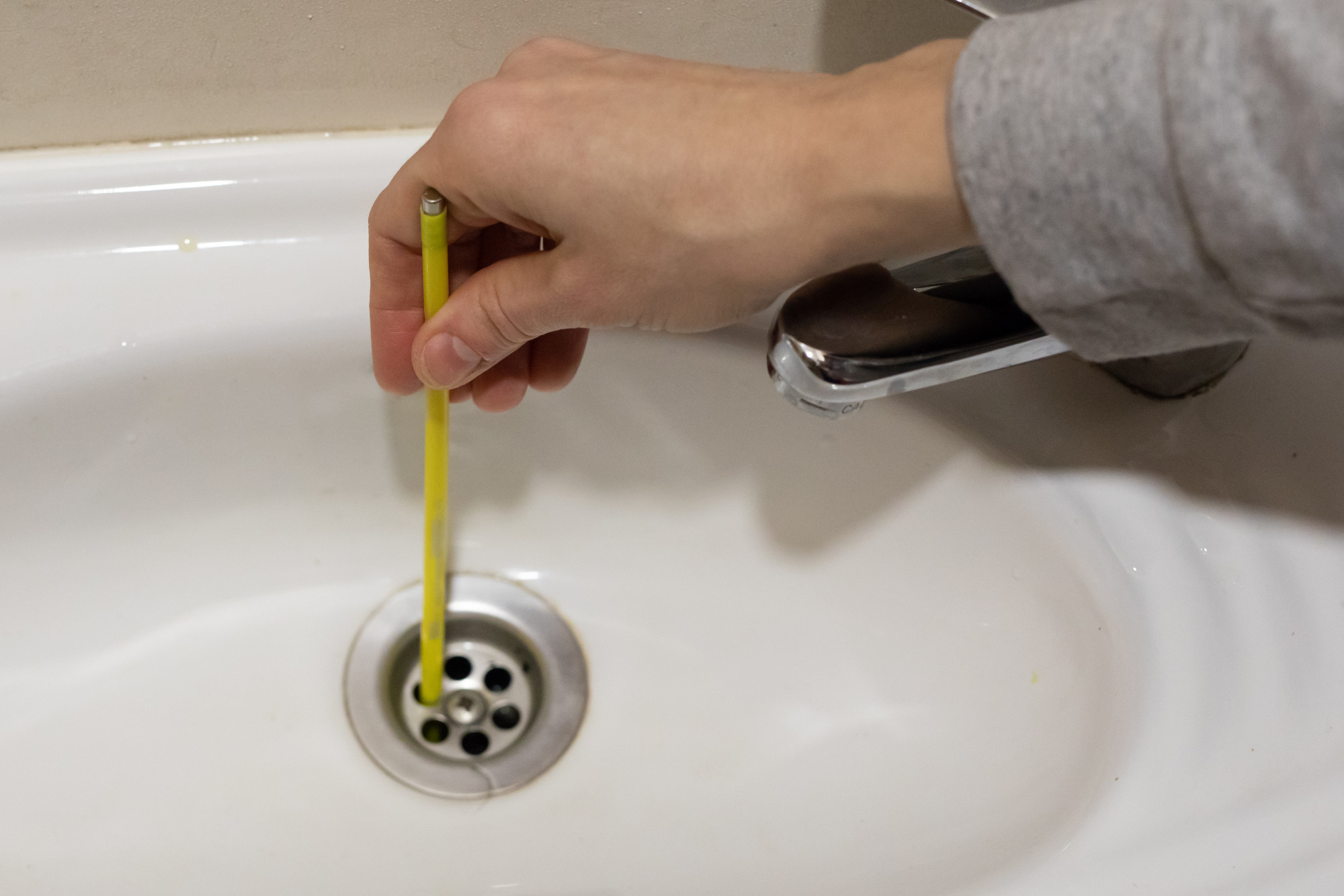 clearing a slow kitchen sink drain